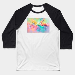 Flamingo Rainbow Baseball T-Shirt